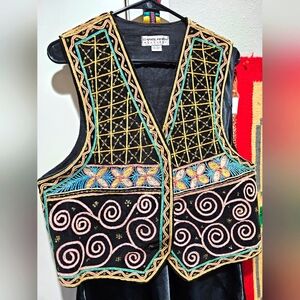 Vintage ornate Carol Horn Workshop vest M